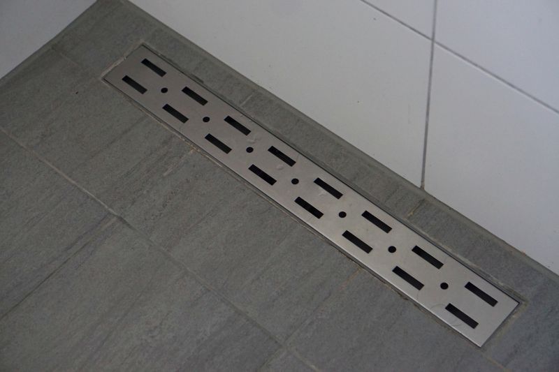 Shower with Linear Drain and Tile Pattern